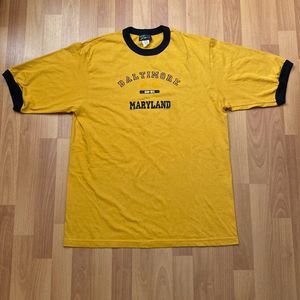 Vintage 90s Tech Styles Sportswear T-Shirt Baltimore Maryland Men L Made in USA